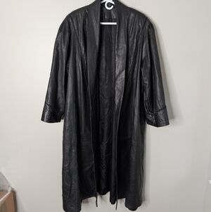 Leathercraft Process Buttery Soft Leather Long Coat